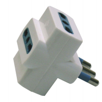Adattatore triplo con spina 2P+T 16A 3 prese bipasso 10-16A - Mkc 492518373