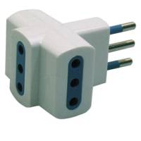 Adattatore triplo con spina 2P+T 10A 3 prese 10A - Mkc - 492518032 - 8006012174489 - DMwebShop