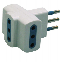 Adattatore triplo con spina 2P+T 10A 3 prese 10A - Mkc 492518032