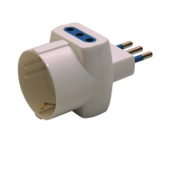 Adattatore triplo con spina 2P+T 10A 2 prese 10A + 1 Schuko - Mkc 492518036