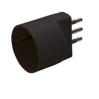 Adattatore semplice spina 2P+T 16 A presa schuko 16 A nero - Mkc 492518358
