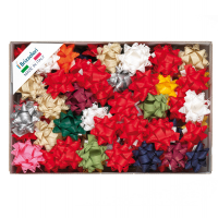 Stelle in Rafia sintetica - 14 mm - in colori natalizi assortiti - conf. 100 pezzi - Brizzolari - 01003400 - 8004451031028 - DMwebShop