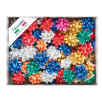 Stelle di nastro liscio 6800 - 10 mm - Ø 5 cm - colori natalizi assortiti - conf. 100 pezzi - Brizzolari - 00163300 - 8004451030007 - DMwebShop