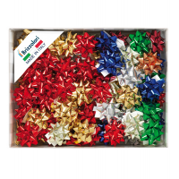 Stelle di nastro metal 6870 - 10 mm - Ø 5 cm - colori assortiti - conf. 100 pezzi - Brizzolari - 00063400 - 8004451030700 - DMwebShop