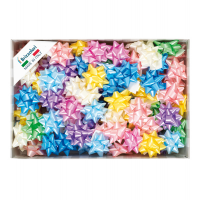 Stelle di nastro liscio 6800 - 14 mm - Ø 6,5 cm - colori primaverili assortiti - conf. 100 pezzi - Brizzolari - 00064399 - 8031653019905 - DMwebShop