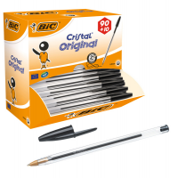 Penna a sfera Cristal - punta media 1 mm - nero - scatola 90 + 10 pezzi - Bic - 942911 - 3086123297982 - DMwebShop