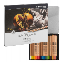 Pastelli colorati Rembrandt Polycolor - 3,7 mm - colori assortiti - astuccio metallo 24 pezzi - Lyra - L2001240 - 4084900170311 - DMwebShop
