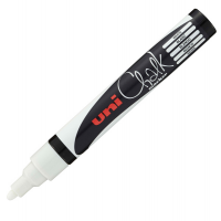 Marcatore a gesso liquido Uni Chalk Marker - punta tonda - 1,8 - 2,5 mm - bianco - Uni Mitsubishi - M PWE5M BI - 4902778140017 - DMwebShop