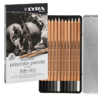 Matite Rembrandt Polycolor - 3,7 mm - colori assortiti - astuccio metallo 12 pezzi - Lyra - L2001122 - 4084900170342 - DMwebShop