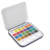 Acquerelli Aquafine - colori assortiti - scatola metallo 24 acquerelli + pennello + tavolozza - Daler Rowney - D131900924 - 5011386094281 - DMwebShop
