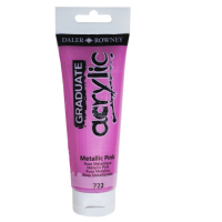 Colore acrilico fine Graduate - 120 ml - rosa metal - Daler Rowney - D123120722 - 5011386077574 - DMwebShop