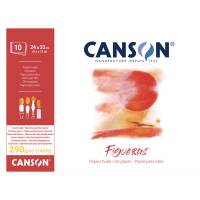 Blocco collato lato corto Figueras - 24 x 33 cm - 4F - 290 gr - 10 fogli - conf. 5 pezzi - Canson - 200857221 - 3148958572211 - DMwebShop