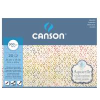 Blocco collato 4 lati Aquerelle - 23 x 31 cm - 300 gr - 20 fogli - grana ruvida - Canson - 400106442 - 3148950136039 - DMwebShop