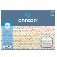 Blocco collato 4 lati Aquerelle - 23 x 31 cm - 300 gr - 20 fogli - grana ruvida - Canson 400106442