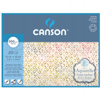 Blocco collato 4 lati Aquarelle - 31 x 41 cm - 300 gr - 20 fogli - grana ruvida - Canson - 400106444 - 3148950136053 - DMwebShop