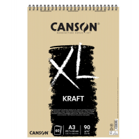 Album spiralato lato corto XL kraft - A3 - 90 gr - 60 fogli - Canson 400039142