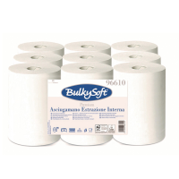 Asciugamani in rotolo Premium - Mini - 2 veli - goffratura micro - 19 gr - Ø 13 cm - 21,5 cm x 60 mt - bianco - pacco 9 rotoli - Bulkysoft - 96610.E21 - 8018426966109 - DMwebShop