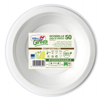 Scodelle biodegradabili - Ø 175 mm - Green - conf. 50 pezzi - Dopla 07707
