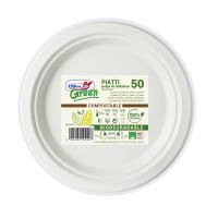 Piatti frutta - Ø 170 mm - biodegradabili - Green - conf. 50 pezzi - Dopla - 07758 - 8005090009997 - DMwebShop