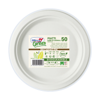 Piatti frutta - Ø 170 mm - biodegradabili - Green - conf. 50 pezzi - Dopla - 07758 - 8005090009997 - DMwebShop