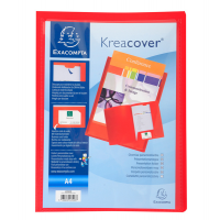 Cartella di presentazione Kreacover - in PP - 2 alette - rosso - A4 - Exacompta 43503E