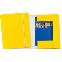 Cartella con elastico WOW - cartoncino plastificato - 3 lembi - 25 x 35 cm - giallo - Leitz - 39830016 - 4002432120659 - DMwebShop