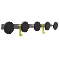 Appendiabiti da muro - 5 posti - 77 x 9 cm - nero-acciaio - Alba - PMS5 - 3129710011964 - DMwebShop