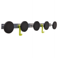 Appendiabiti da muro - 5 posti - 77 x 9 cm - nero-acciaio - Alba - PMS5 - 3129710011964 - DMwebShop