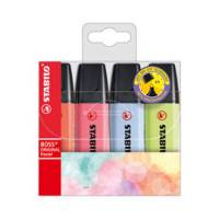 Evidenziatori Boss Pastel - punta a scalpello - tratto 2 - 5 mm - colori assortiti - astuccio 4 pezzi - Stabilo - 70/4-3 - 4006381558174 - DMwebShop