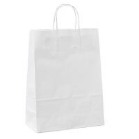 Shoppers in carta maniglie in cordino - 36 x 12 x 41 cm - bianco neutro - conf. 25 pezzi - Mainetti Bags - 031519 - 8029307031519 - DMwebShop