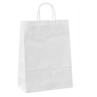Shoppers in carta maniglie in cordino - 45 x 15 x 50 cm - bianco neutro - conf. 25 pezzi - Mainetti Bags - 031502 - 8029307031502 - DMwebShop
