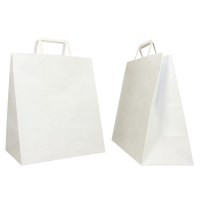Shopper Flat Large - carta kraft - 28 x 17 x 32 cm - bianco - scatola 250 pezzi - Mainetti Bags - 072604 - 8029307072604 - DMwebShop