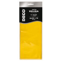 Carta velina - 20 gr - 50 x 76 cm - giallo - CWR - busta 5 fogli - Deco - 12283/02 - 8004957122848 - DMwebShop