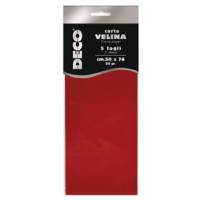 Carta velina - 20 gr - 50 x 76 cm - rosso - busta 5 fogli - Deco - 12283/06 - 8004957122862 - DMwebShop