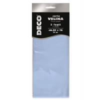 Carta velina - 20 gr - 50 x 76 cm - azzurro - baby - busta 5 fogli - Deco - 12283/12 - 8004957122879 - DMwebShop
