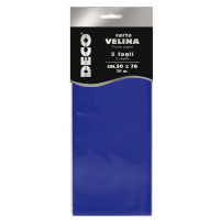 Carta velina - 20 gr - 50 x 76 cm - blu - busta 5 fogli - Deco - 12283/14 - 8004957122893 - DMwebShop