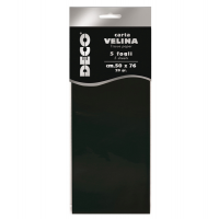 Carta velina - 20 gr - 50 x 76 cm - nero - busta 5 fogli - Deco - 12283/20 - 8004957122916 - DMwebShop