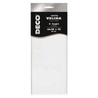 Carta velina - 20 gr - 50 x 76 cm - bianco perlescente - busta 5 fogli - Deco - 12295/01 - 8004957689945 - DMwebShop