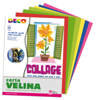 Carta velina - 50 x 76 cm - 10 colori assortiti - busta 50 fogli - Deco - 09382 - 8004957093827 - DMwebShop