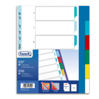 Divisori Neutri a 6 tacche - PP - A4 maxi - colori assortiti - Favorit - 400132503 - 8006779030103 - DMwebShop