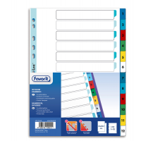 Divisori numerici 12 tacche - A4 - PP - colori assortiti - Favorit - 400132468 - 8006779029411 - DMwebShop