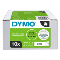 Nastri D1 - 12 mm x 7 mt - nero-bianco - value pack 10 pezzi - Dymo - 2093097 - 3026980930974 - DMwebShop