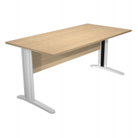 Scrivania Easy fianchi verniciati effetto cromato - lineare - 160 x 80 x 72 cm - rovere - Artexport - 003JO-CR_C - DMwebShop