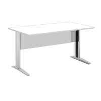 Scrivania Easy fianchi verniciati effetto cromato - lineare - 120 x 80 x 72 cm - bianco - Artexport - 004JO-CR_3 - DMwebShop