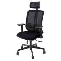 Poltrona ergonomica semidirezionale Vertigo - con poggiatesta - nero-nero - Unisit - VRAPG/BR2B/SN/N - 8050043747501 - DMwebShop
