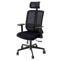 Poltrona ergonomica semidirezionale Vertigo - con poggiatesta - nero-nero - Unisit - VRAPG/BR2B/SN/N - 8050043747501 - DMwebShop