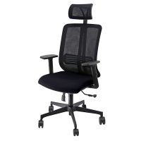 Poltrona ergonomica semidirezionale Vertigo - con poggiatesta - nero-nero - Unisit