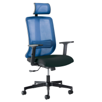 Poltrona ergonomica semidirezionale Vertigo - con poggiatesta - blu-nero - Unisit