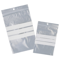 Sacchetti zip con bande scrivibili e foro - 150 x 220 mm - 50 micron - PE - conf. 100 pezzi - Viva