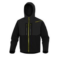 Giacca Softshell Horten - tessuto Softshell-poliestere-elastan - con cappuccio - taglia XXL - nero-giallo - Deltaplus - HORT2NJXX - 3295249234812 - DMwebShop